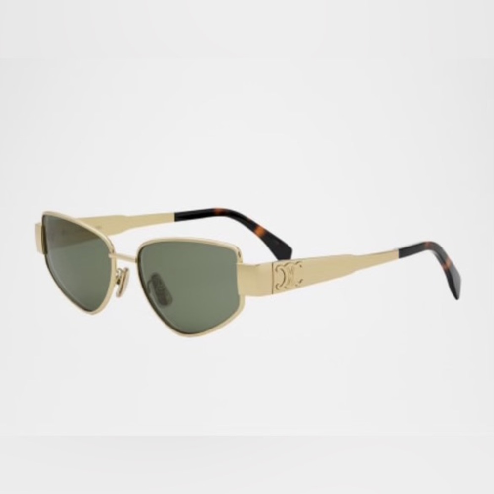 Celine Triomphe cat eye gold metal sunglasses - Picture 4 of 14